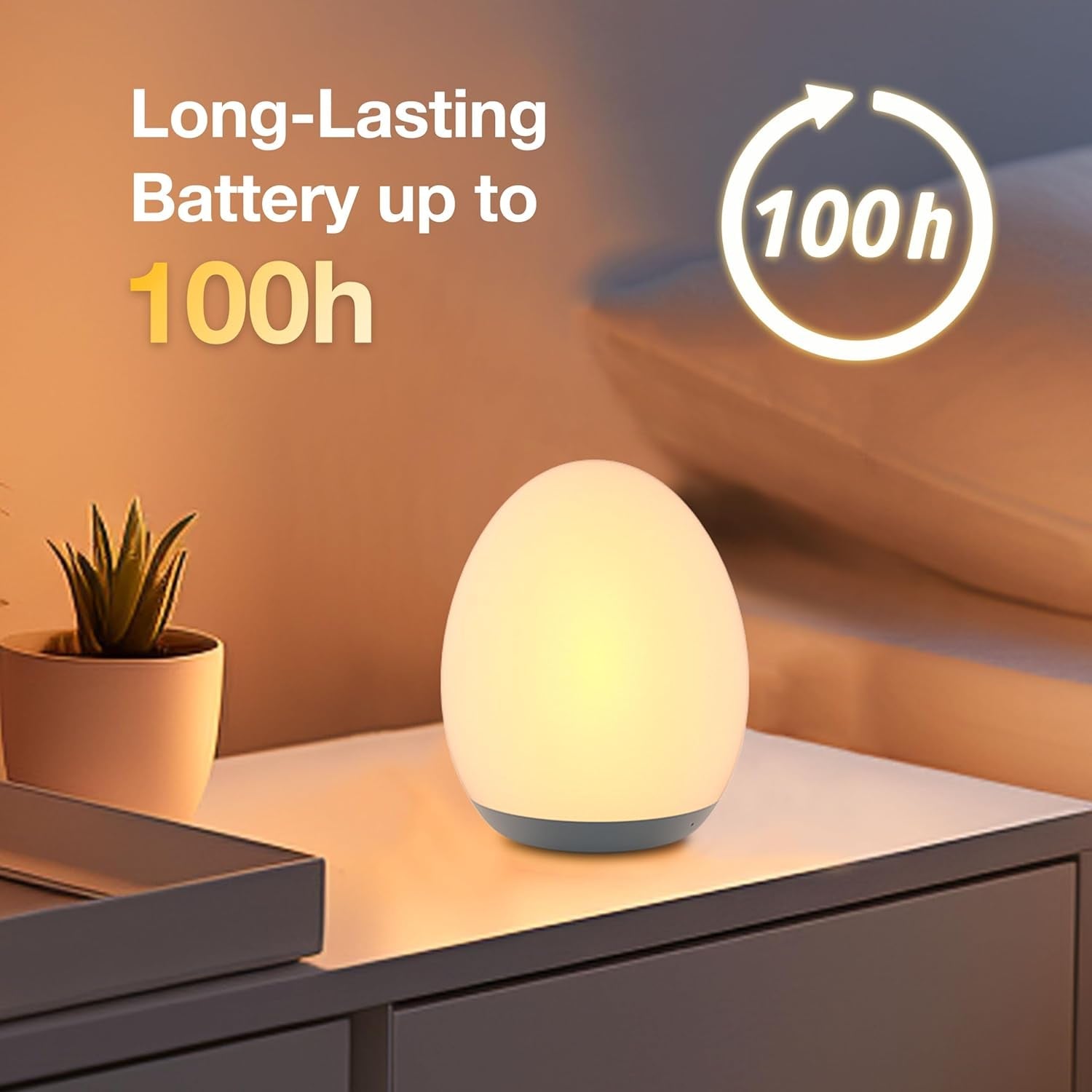 Rechargeable Nursery Night Light Egg Lamp Multicolor