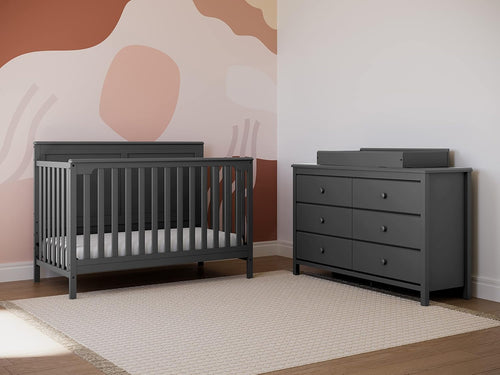 Alpine 6 Drawer Dresser Black GREENGUARD Gold Certified Nursery Furniture