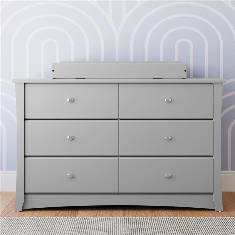 Crescent 6 Drawer Dresser Pebble Gray Nursery Organizer