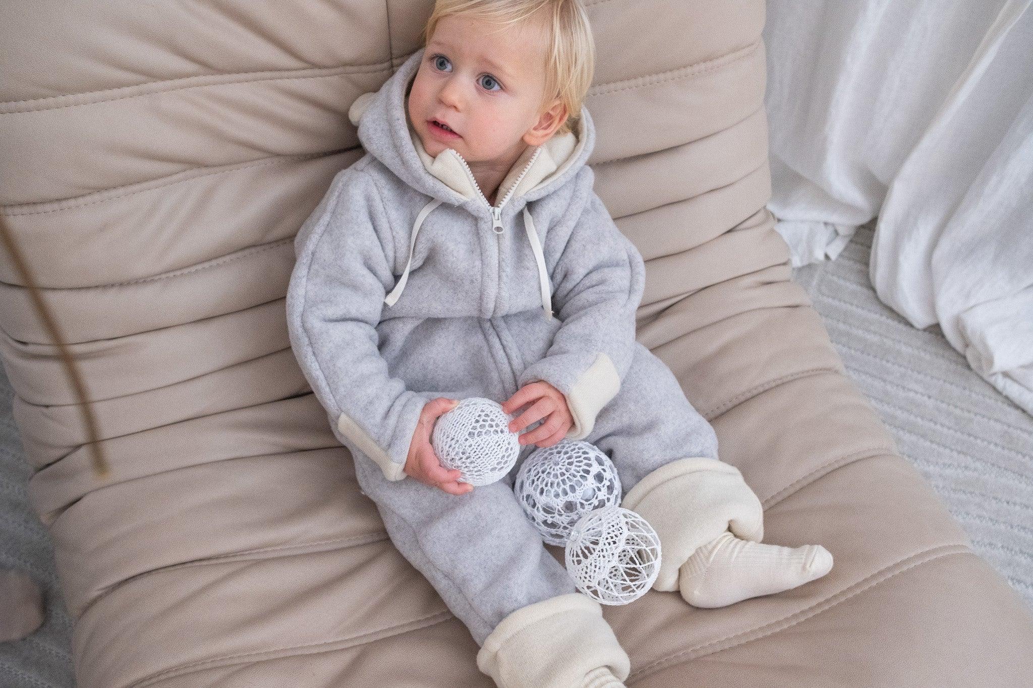 Baby/Kid Virgin Wool Overall - Grey
