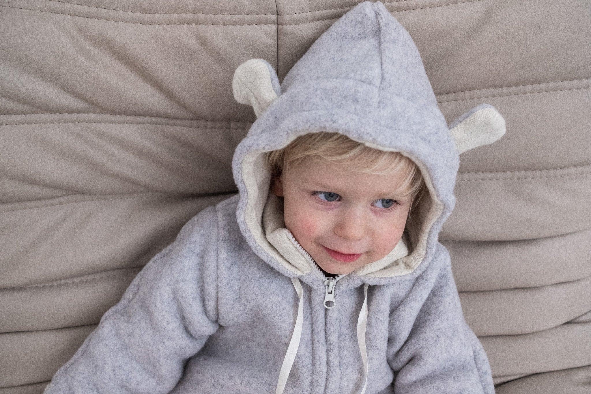 Baby/Kid Virgin Wool Overall - Grey