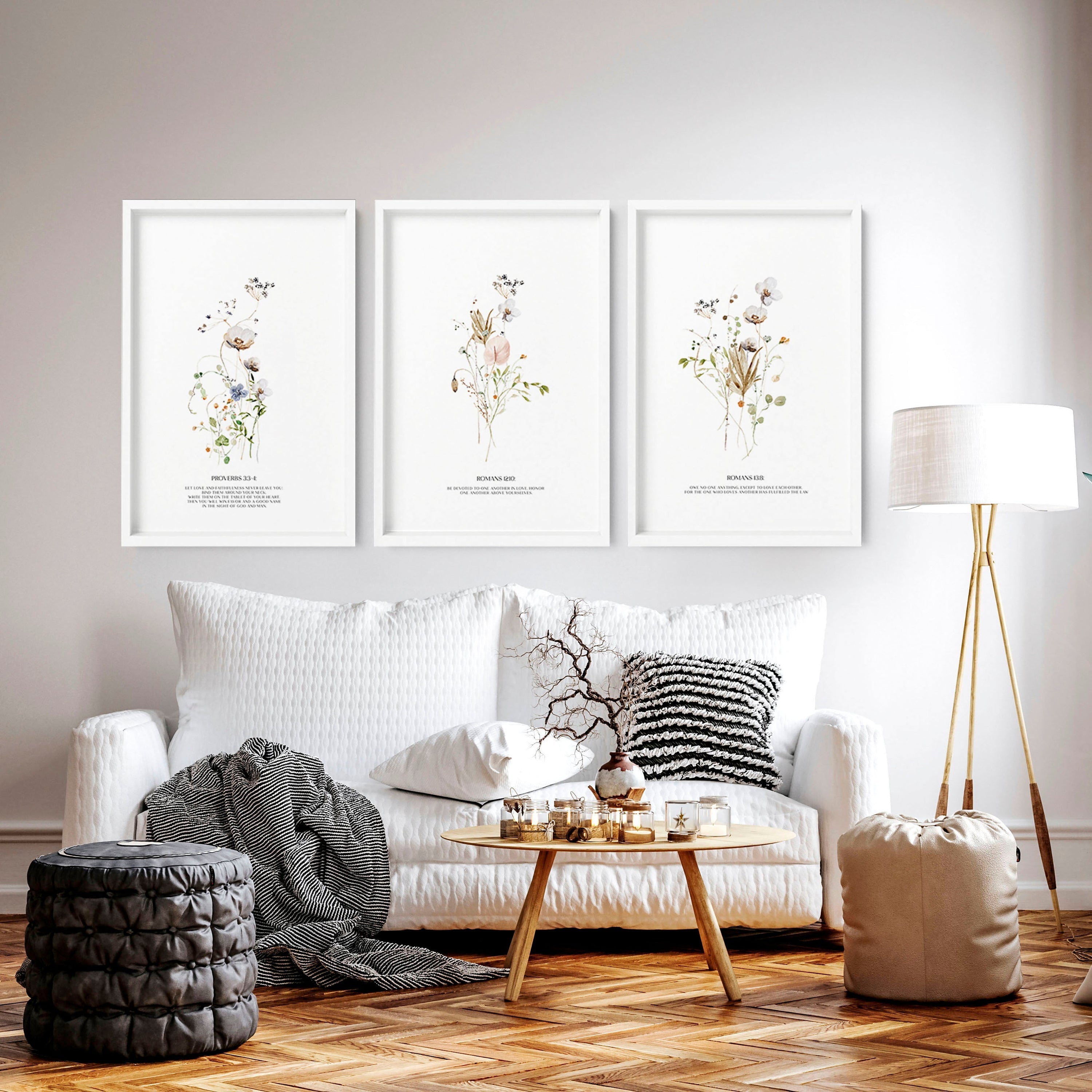 Bible quote wall art | set of 3 Christian wall art prints