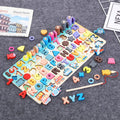 Montessori Wooden Math Fishing Board Educational Toy for Kids, 1-3 Years Old