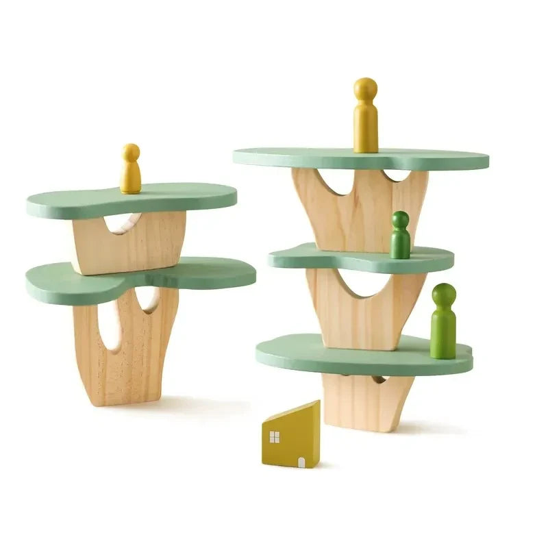 Montessori Wooden Toy Stacking & Threading for children multi-variant