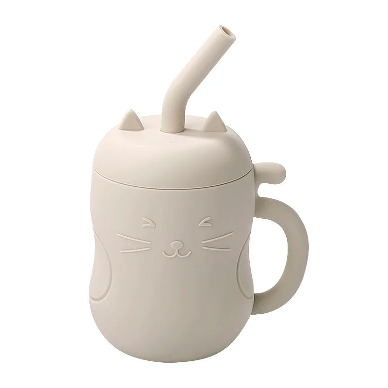Silicone Straw Water Bottle for Children