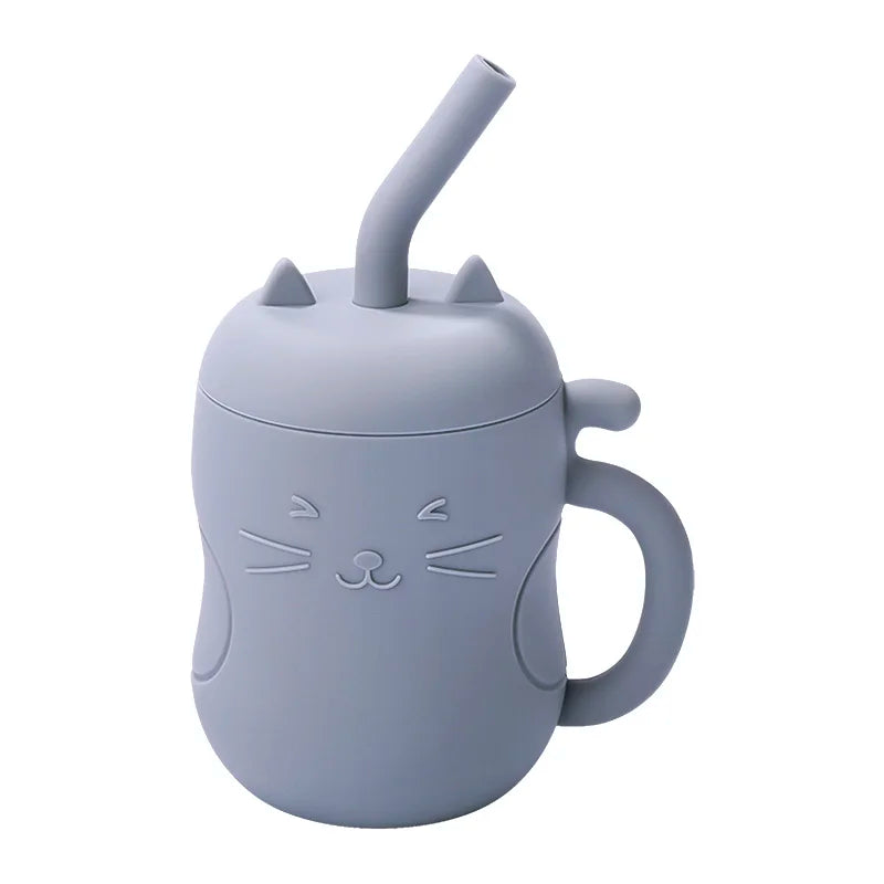 Silicone Straw Water Bottle for Children