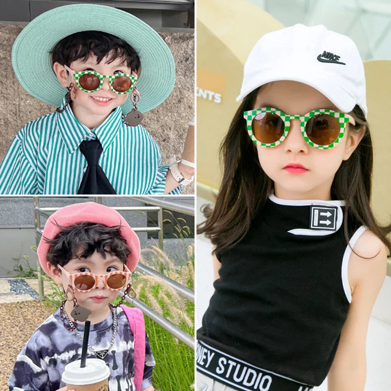 Colored "Checkered" sunglasses for children multivariant