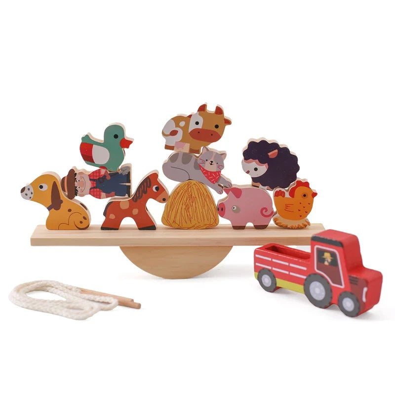 Montessori Wooden Toy Stacking & Threading for children multi-variant