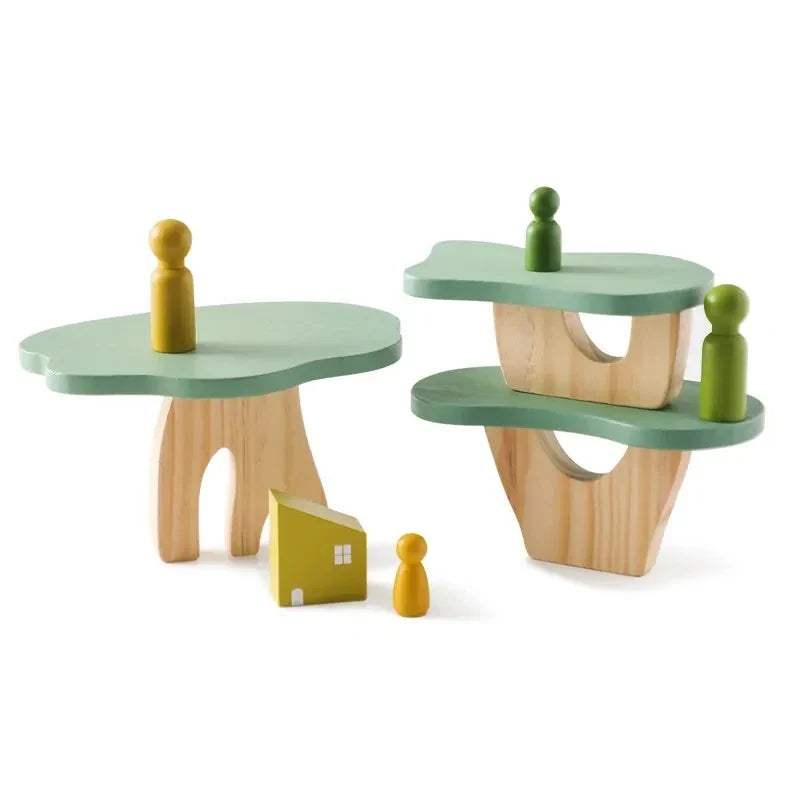 Montessori Wooden Toy Stacking & Threading for children multi-variant