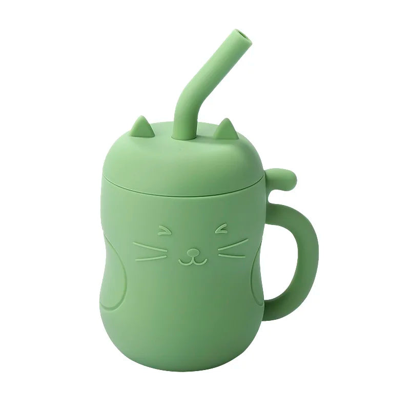Silicone Straw Water Bottle for Children