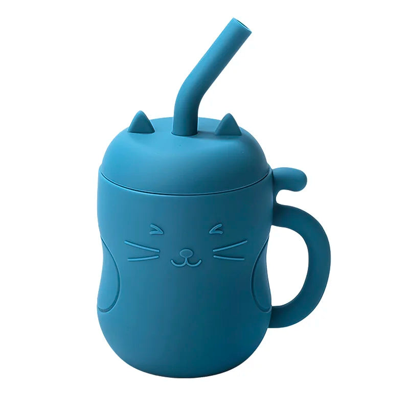 Silicone Straw Water Bottle for Children