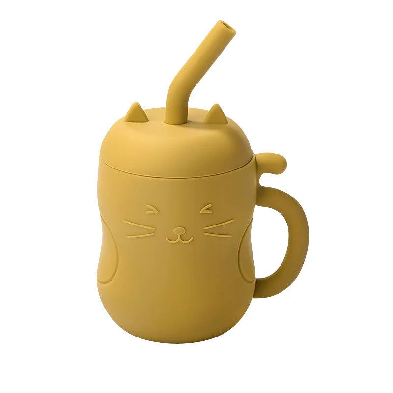 Silicone Straw Water Bottle for Children
