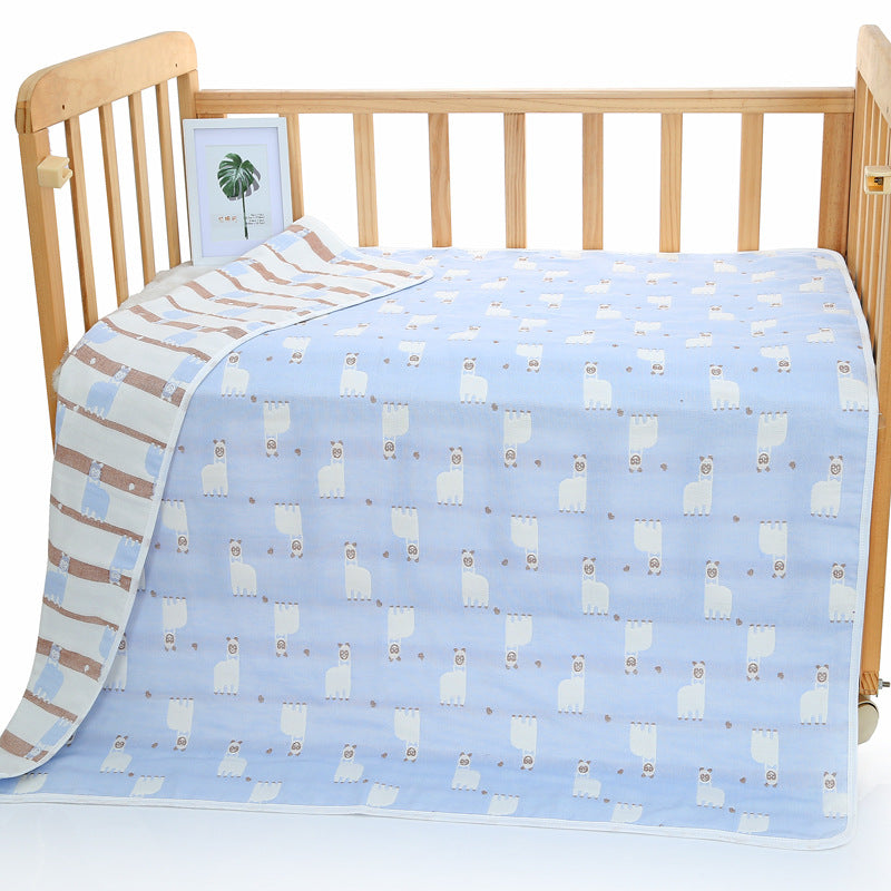 Blue Alpaca, 6-Layer Muslin Baby Blanket - Soft Cotton Bedding for Infants and Toddlers