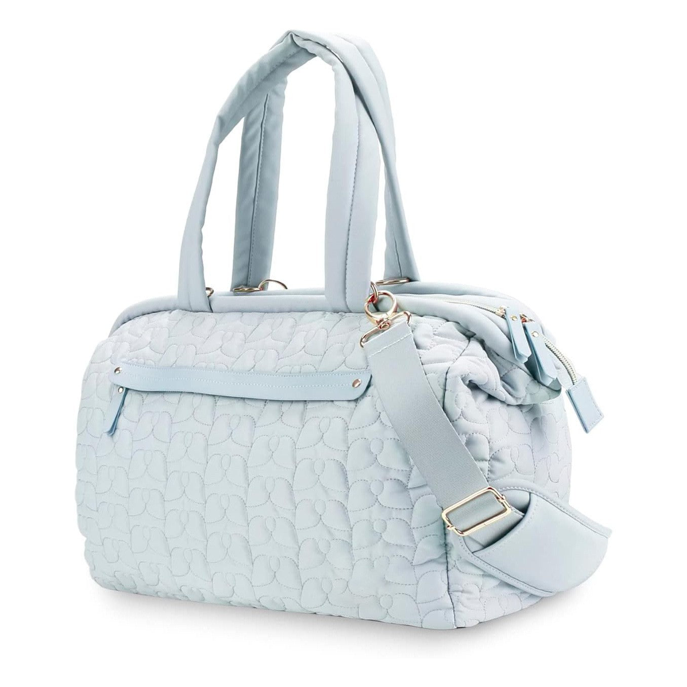 Blue Quilted Pattern Mommy Bag - Stylish Baby Diaper Bag for Moms