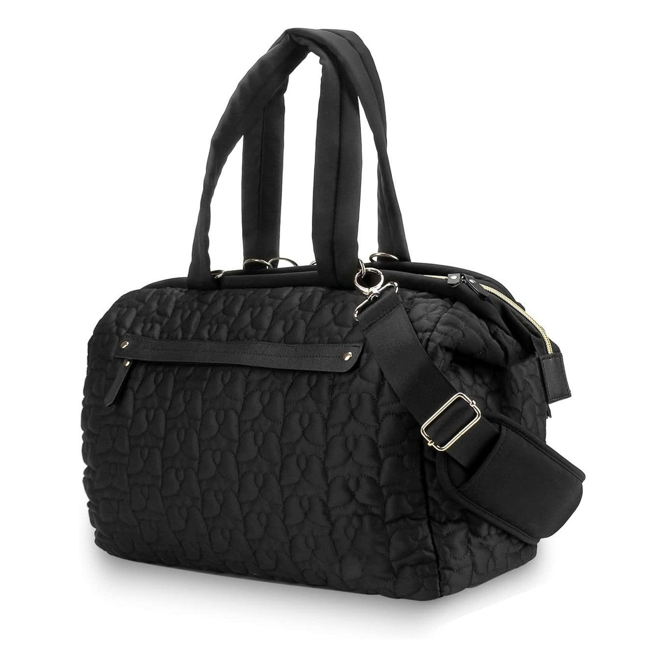 Black Quilted Pattern Mommy Bag - Stylish Baby Diaper Bag for Moms