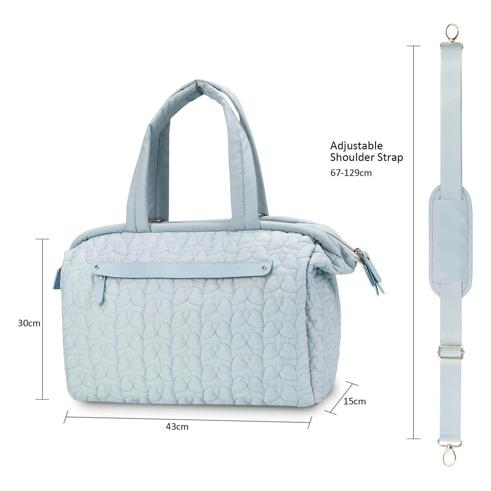 Black Quilted Pattern Mommy Bag - Stylish Baby Diaper Bag for Moms