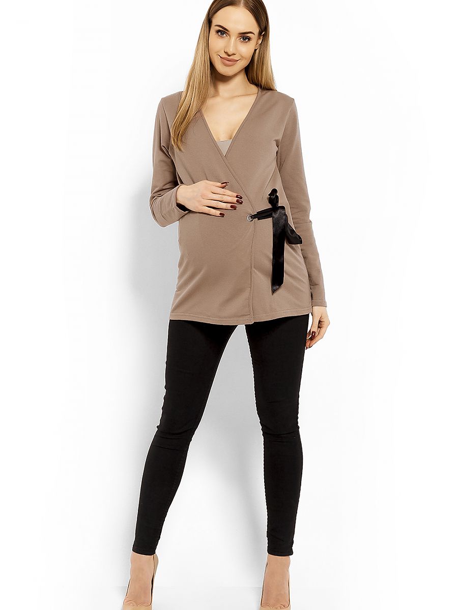 Maternity beige blouse PeeKaBoo