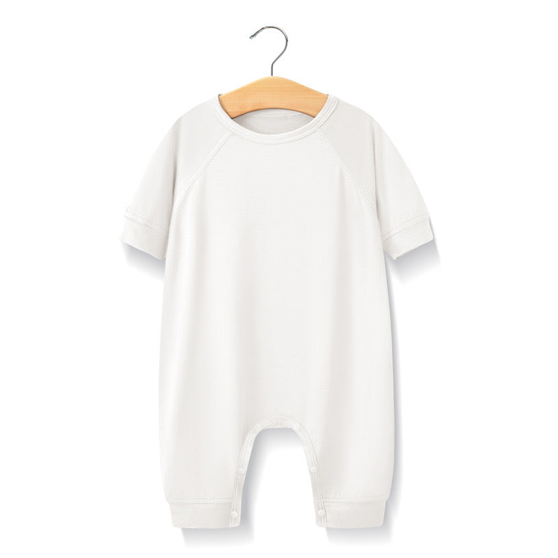 Baby Solid Color Medium Sleeve Summer Onesie Jumpsuit Pajamas