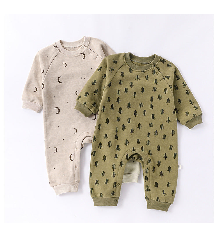 Autumn and Spring Arrival Baby Unisex Simple Pattern Long Sleeves Casual Rompers