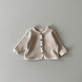 Autumn and Spring Arrival Baby Kids Unisex Long Sleeves Waffle Grid Single Breasted Top