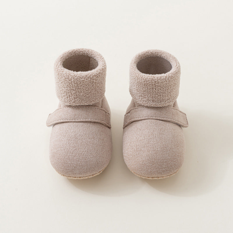 Winter Baby Girl Casual Color Patchwork Pattern Toddler Soft-Sole Walking Shoes