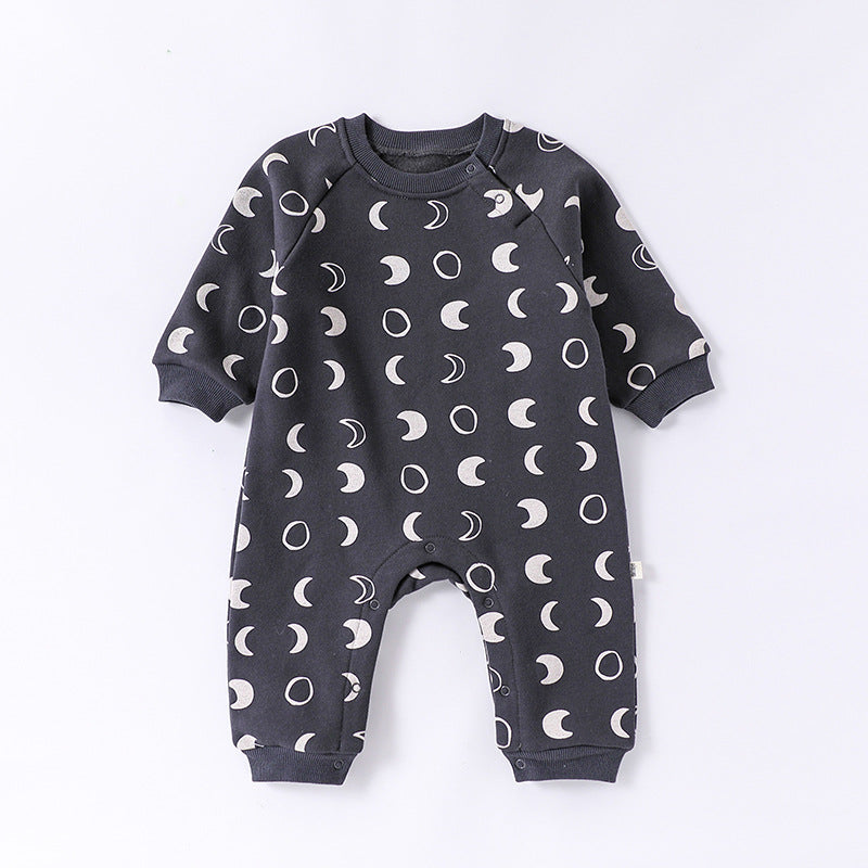 Autumn and Spring Arrival Baby Unisex Simple Pattern Long Sleeves Casual Rompers