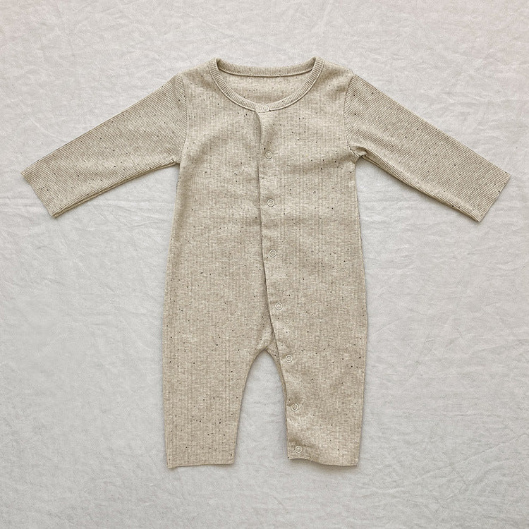 Baby Solid Color Pit Strip Fabric Long Sleeve bodysuit Or Jumpsuit (Without Hat)