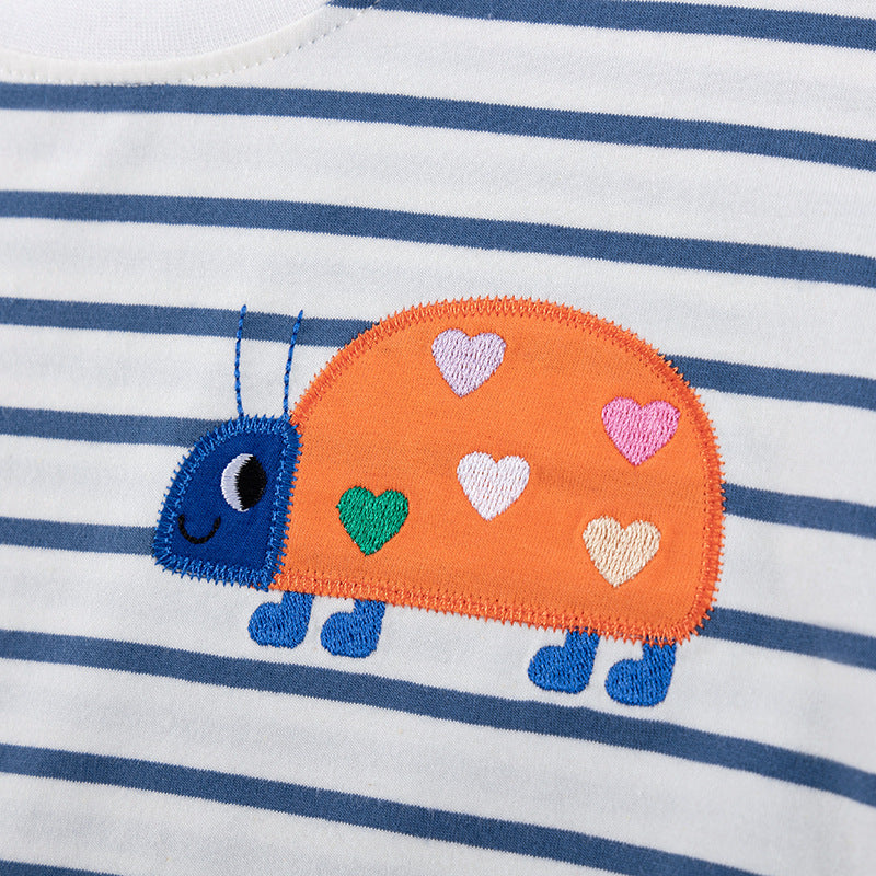 Summer Hot Selling Baby Kids Girls Short Sleeves Cartoon Pattern T-shirt and Shorts Clothing Set-3