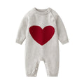 Baby Heart Pattern Long Sleeve Long Sleeve Quality Knit Romper