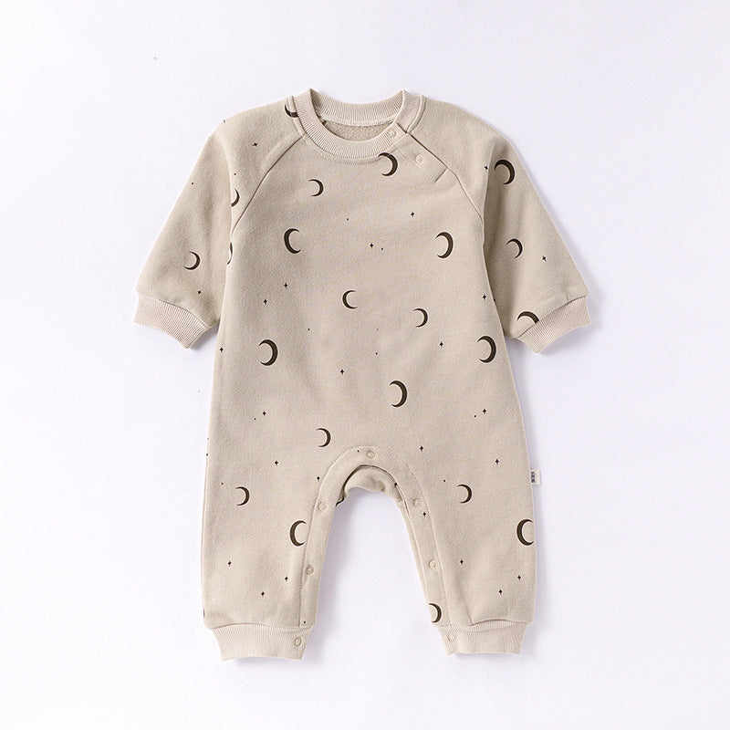 Autumn and Spring Arrival Baby Unisex Simple Pattern Long Sleeves Casual Rompers