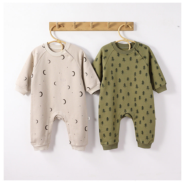 Autumn and Spring Arrival Baby Unisex Simple Pattern Long Sleeves Casual Rompers