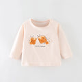 Baby Boy And Girl Bread Pattern Soft Cotton O-Neck Shirt-0