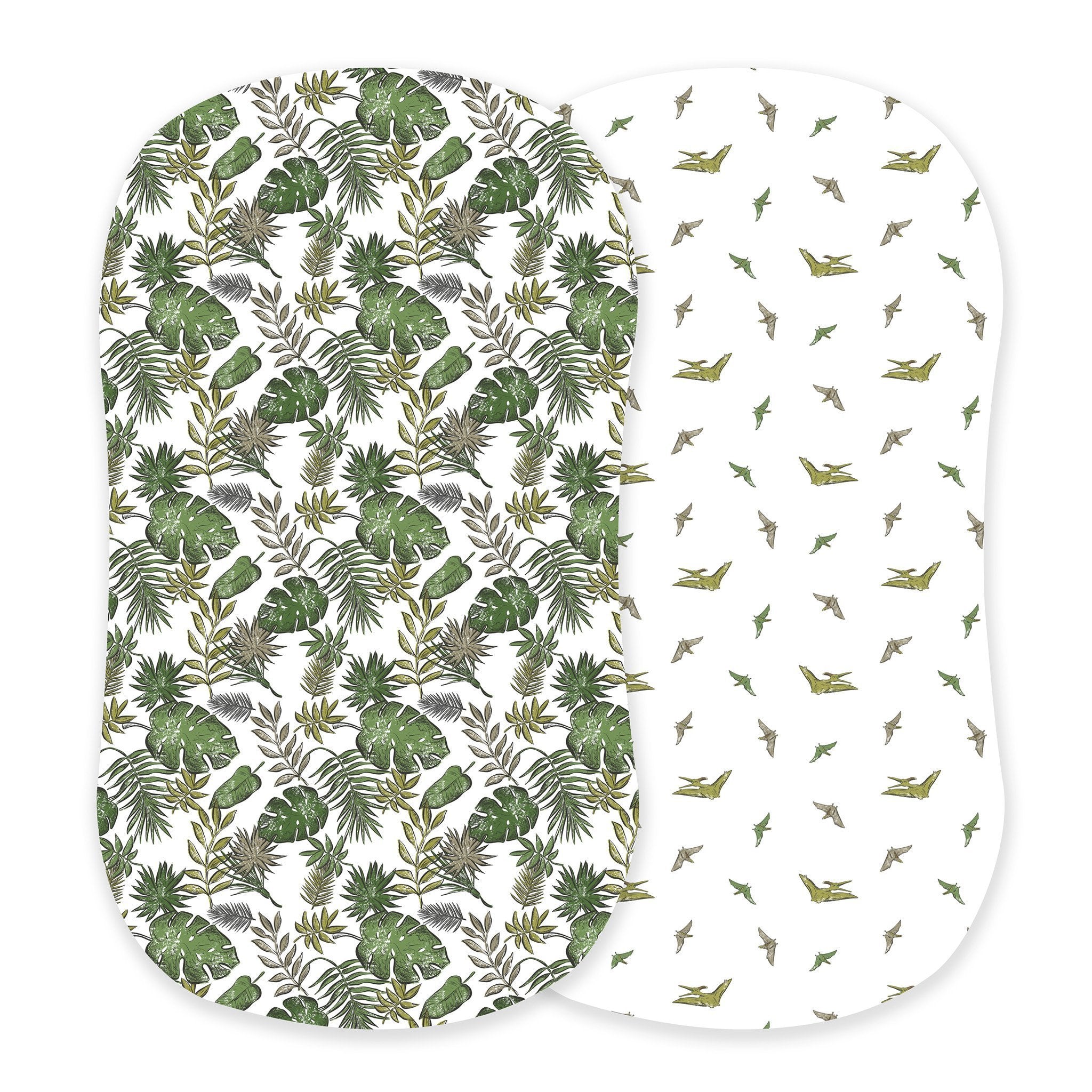 Tropical Forest and Pteranodon Cotton Bassinet Cover
